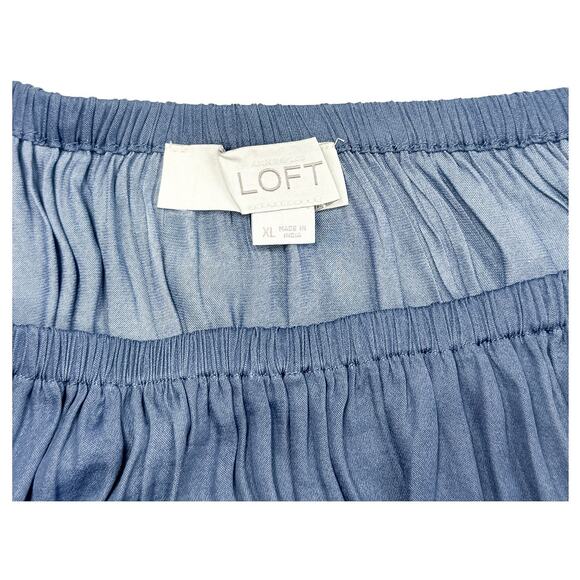 LOFT Women's Blue Cold Shoulder Flutter Sleeve Blouse XL - Off Shoulder, - Picture 4 of 7